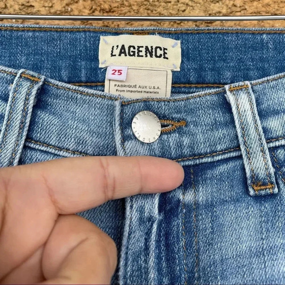 L'Agence El Matador French Slim Mid-Rise Jeans in Dry Ice sz 25 - Picture 4 of 12